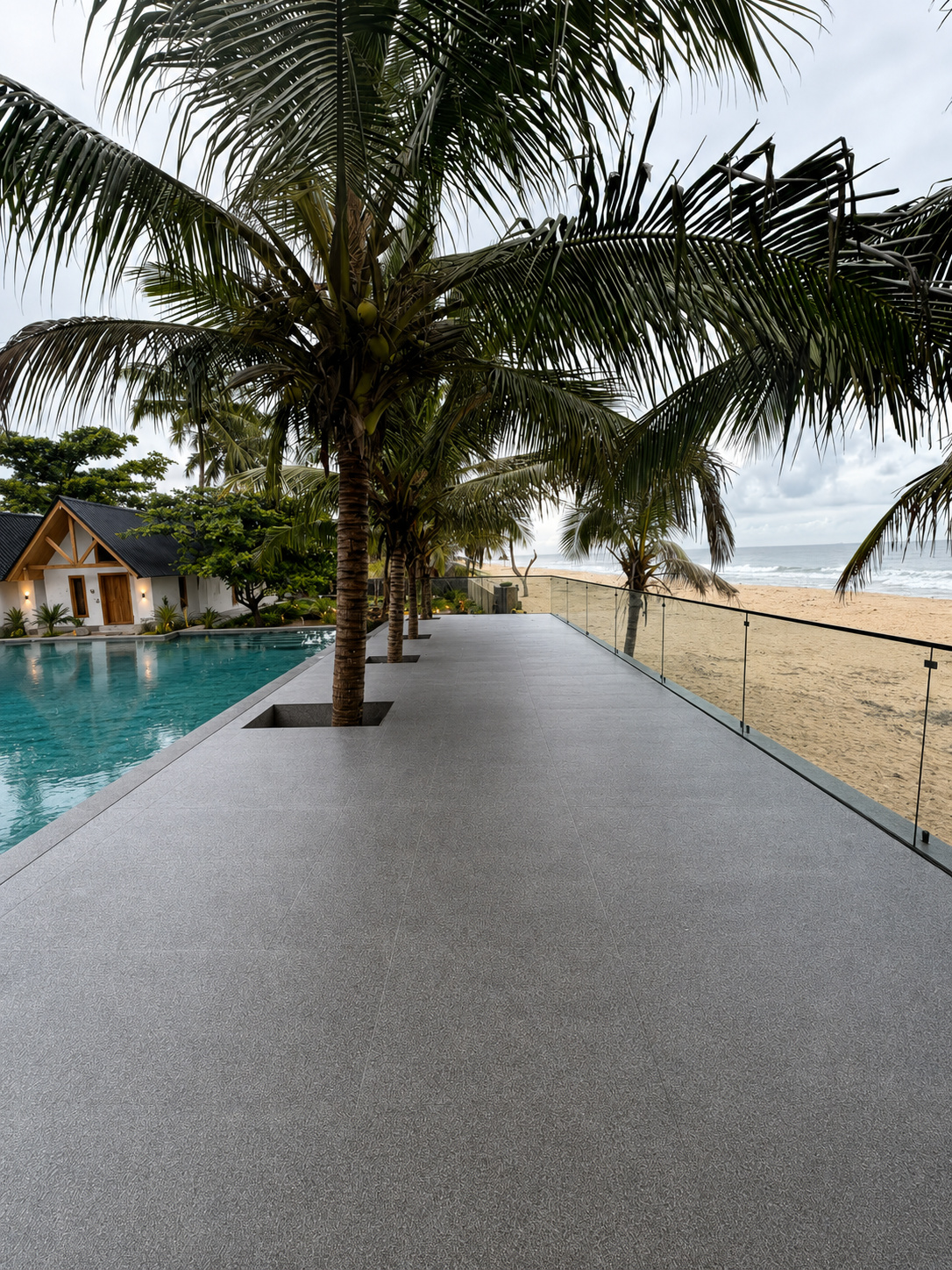 Strength and mobility training on the beachfront deck
